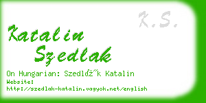 katalin szedlak business card